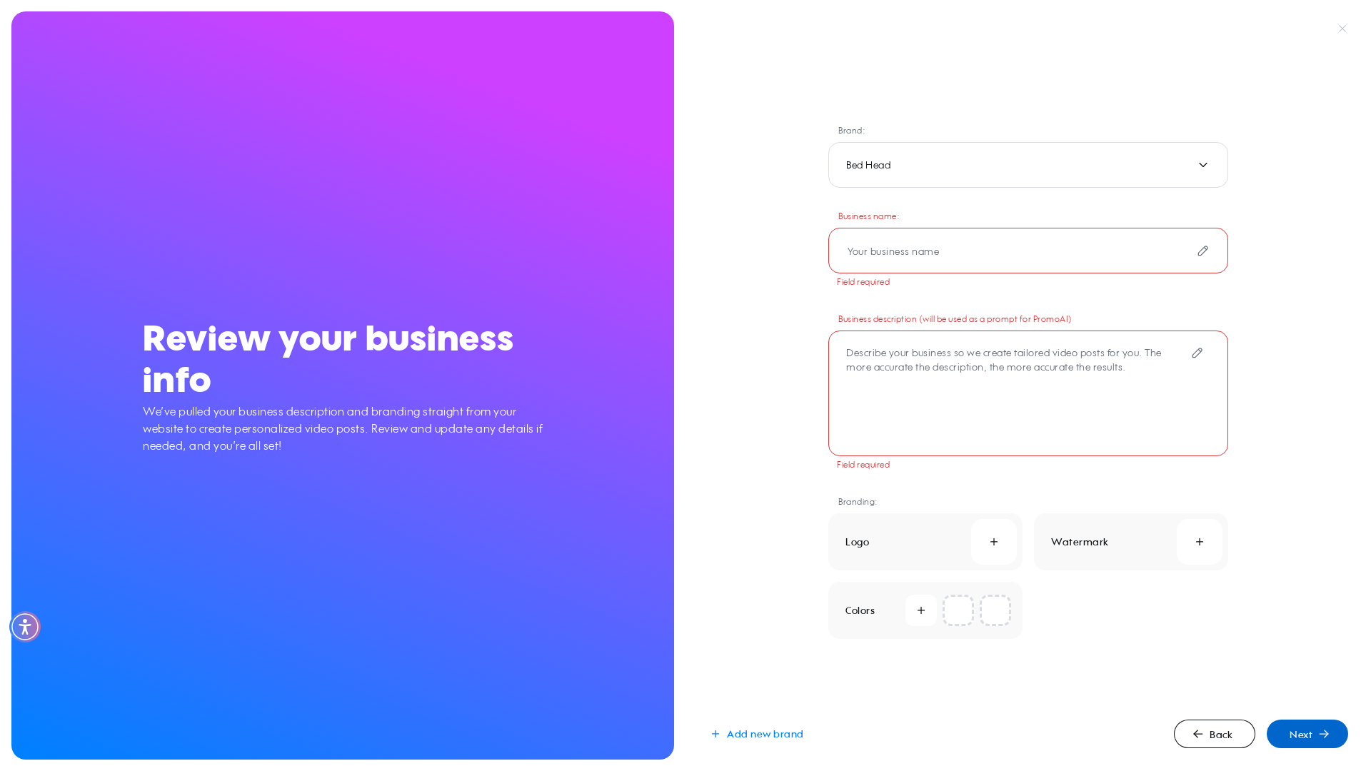 Test failure screenshot